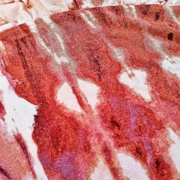 Style & Co pl Raspberry Tie Dye Elastic Neckline Long Sleeves Ruffle Hem… - Picture 10 of 12